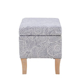 Stephanie Upholstered Storage Ottoman, Stone