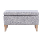 Stephanie Upholstered Storage Ottoman, Stone