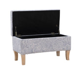 Stephanie Upholstered Storage Ottoman, Stone