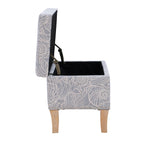 Stephanie Upholstered Storage Ottoman, Stone