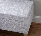 Stephanie Upholstered Storage Ottoman, Stone