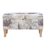 Stephanie Upholstered Storage Ottoman, Green Leaf