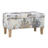 Stephanie Upholstered Storage Ottoman, Green Leaf