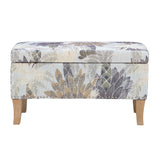 Stephanie Upholstered Storage Ottoman, Green Leaf