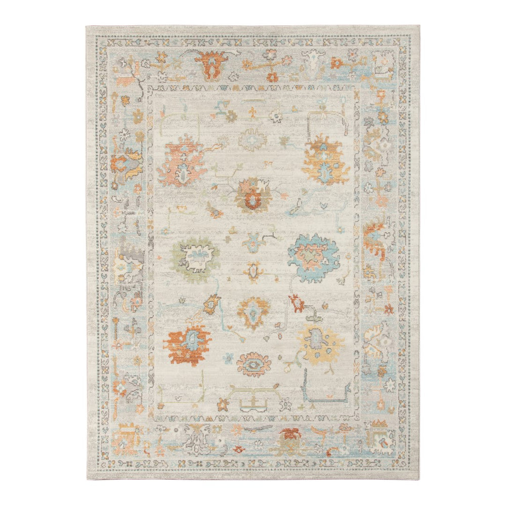 AMER Rugs Bohemian BHM-1 Power-Loomed Bordered Transitional Area Rug Beige 8'9" x 11'9"