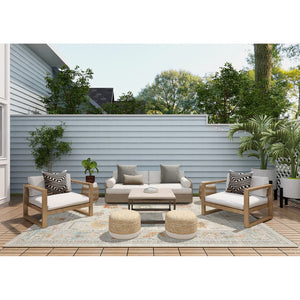 AMER Rugs Bohemian BHM-1 Power-Loomed Bordered Transitional Area Rug Beige 8'9" x 11'9"