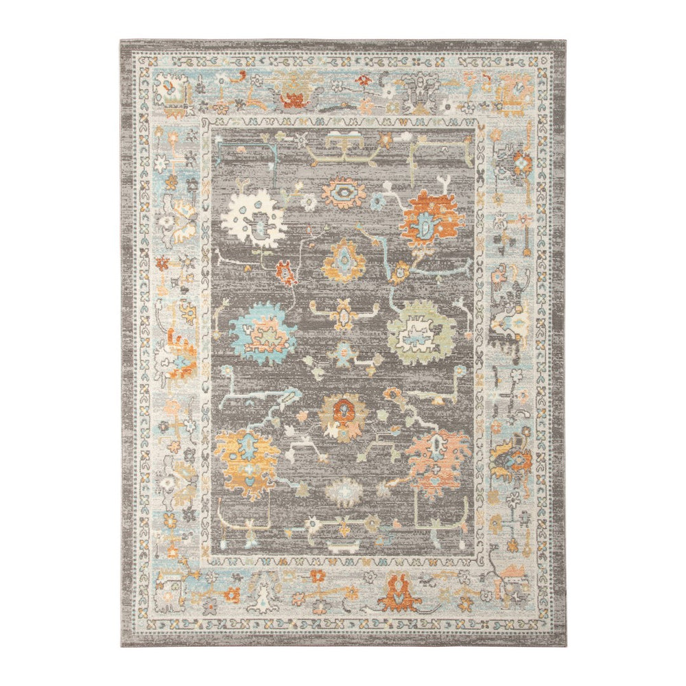 AMER Rugs Bohemian BHM-2 Power-Loomed Bordered Transitional Area Rug Taupe 8'9" x 11'9"