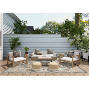 AMER Rugs Bohemian BHM-2 Power-Loomed Bordered Transitional Area Rug Taupe 8'9" x 11'9"