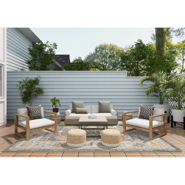 AMER Rugs Bohemian BHM-2 Power-Loomed Bordered Transitional Area Rug Taupe 8'9" x 11'9"