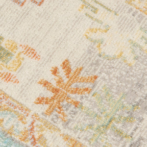 AMER Rugs Bohemian BHM-3 Power-Loomed Bordered Transitional Area Rug Aqua 8'9" x 11'9"