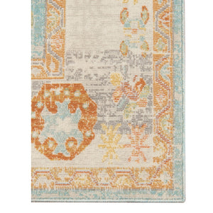 AMER Rugs Bohemian BHM-3 Power-Loomed Bordered Transitional Area Rug Aqua 8'9" x 11'9"