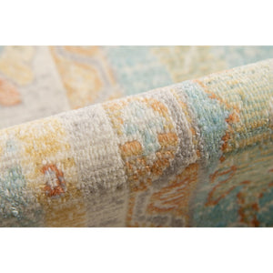 AMER Rugs Bohemian BHM-3 Power-Loomed Bordered Transitional Area Rug Aqua 8'9" x 11'9"
