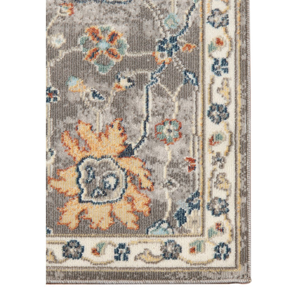 AMER Rugs Bohemian BHM-6 Power-Loomed Floral Transitional Area Rug Gray 8'9" x 11'9"
