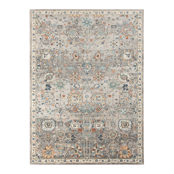 AMER Rugs Bohemian BHM-6 Power-Loomed Floral Transitional Area Rug Gray 8'9" x 11'9"