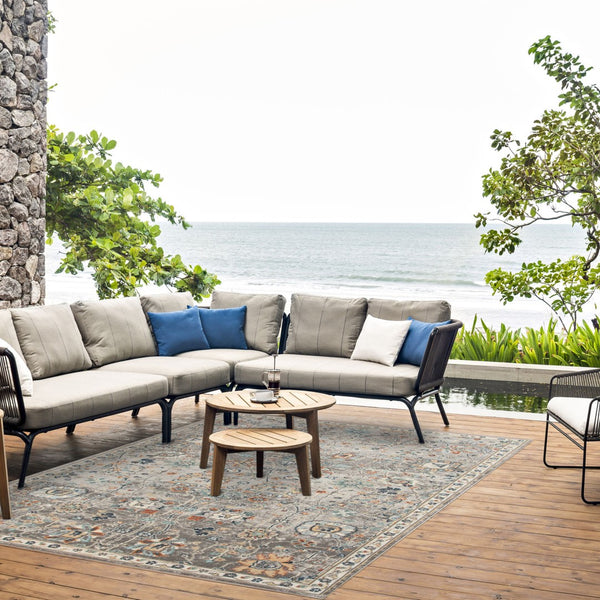 AMER Rugs Bohemian BHM-6 Power-Loomed Floral Transitional Area Rug Gray 8'9" x 11'9"