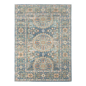 AMER Rugs Bohemian BHM-7 Power-Loomed Bordered Transitional Area Rug Blue 8'9" x 11'9"