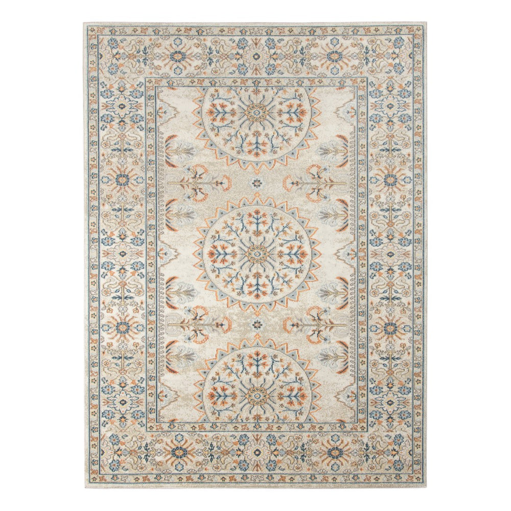 AMER Rugs Bohemian BHM-8 Power-Loomed Bordered Transitional Area Rug Beige/Orange 8'9" x 11'9"