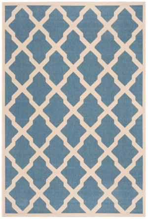 Beach House 122 Indoor/ Outdoor Powerloomed 100% Polypropylene Pile Rug in Blue, Creme 8ft x 10ft