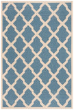 Beach House 122 Indoor/ Outdoor Powerloomed 100% Polypropylene Pile Rug in Blue, Creme 8ft x 10ft