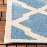 Beach House 122 Indoor/ Outdoor Powerloomed 100% Polypropylene Pile Rug in Blue, Creme 8ft x 10ft