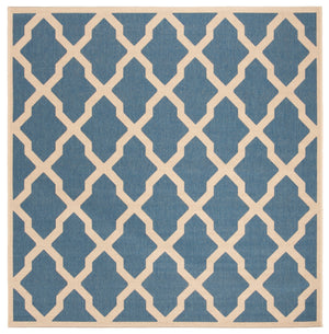 Beach House 122 Indoor/ Outdoor Powerloomed 100% Polypropylene Pile Rug in Blue, Creme 8ft x 10ft