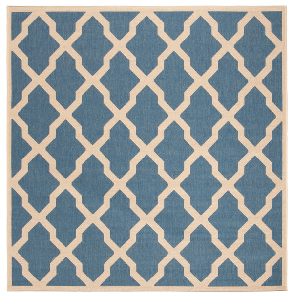 Beach House 122 Indoor/ Outdoor Powerloomed 100% Polypropylene Pile Rug in Blue, Creme 8ft x 10ft