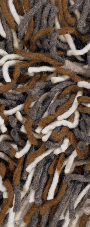 Chandra Rugs Big Jos 100% Wool Hand-Woven Contemporary Shag Rug Brown/Grey/Ivory 7'9 x 10'6