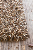 Chandra Rugs Big Jos 100% Wool Hand-Woven Contemporary Shag Rug Brown/Grey/Ivory 7'9 x 10'6