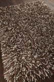 Chandra Rugs Big Jos 100% Wool Hand-Woven Contemporary Shag Rug Brown/Grey/Ivory 7'9 x 10'6