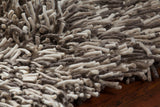 Chandra Rugs Big Jos 100% Wool Hand-Woven Contemporary Shag Rug Silver 7'9 x 10'6