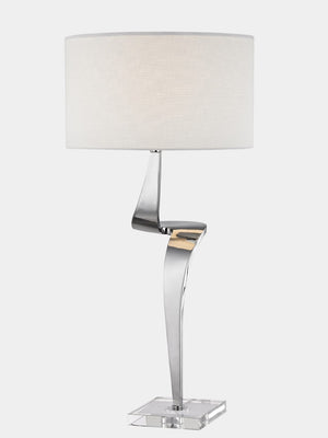 Bethel Chrome Table Lamp in Metal & Crystal