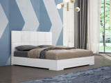 Anna Bed King, Squares Design In Headboard, High Gloss White
