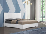 Anna Bed King, Squares Design In Headboard, High Gloss White