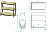 Harwich Bookcase Printer Stand Grey