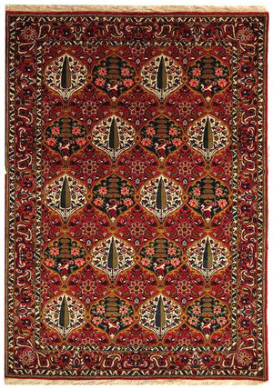 Bakhtiari Bkt102 100% Wool Pile Rug in Red 9ft x 12ft