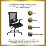English Elm EE1309 Contemporary Commercial Grade Mesh Executive Office Chair Black EEV-11631