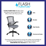 English Elm EE1347 Contemporary Commercial Grade Mesh Task Office Chair Dark Gray Mesh EEV-11744