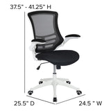 English Elm EE1347 Contemporary Commercial Grade Mesh Task Office Chair Black Mesh/White Frame EEV-11748