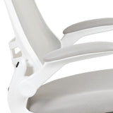 English Elm EE1347 Contemporary Commercial Grade Mesh Task Office Chair Light Gray Mesh/White Frame EEV-11751