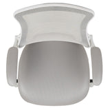 English Elm EE1347 Contemporary Commercial Grade Mesh Task Office Chair Light Gray Mesh/White Frame EEV-11751