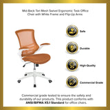 English Elm EE1347 Contemporary Commercial Grade Mesh Task Office Chair Tan Mesh/White Frame EEV-11752