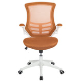 English Elm EE1347 Contemporary Commercial Grade Mesh Task Office Chair Tan Mesh/White Frame EEV-11752