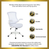 English Elm EE1347 Contemporary Commercial Grade Mesh Task Office Chair White Mesh/White Frame EEV-11753