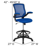 English Elm EE1357 Contemporary Commercial Grade Drafting Stool Blue EEV-11784