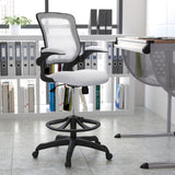 English Elm EE1357 Contemporary Commercial Grade Drafting Stool White EEV-11786