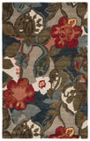 Blue Petal Pusher BL116 75% Wool 25% Rayon Made From Bamboo Hand Tufted Area Rug