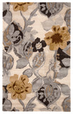 Blue Collection BL65 Petal Pusher 70% Wool 30% Viscose Handmade Contemporary Floral Rug