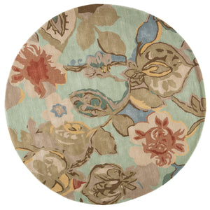 Jaipur Living Petal Pusher Handmade Floral Green/ Multicolor Round Area Rug (8')