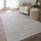 Jaipur Living Ballad Dounia BLA12 Power Loomed 100% Polyester Stripes Area Rug Light Gray 100% Polyester RUG156593