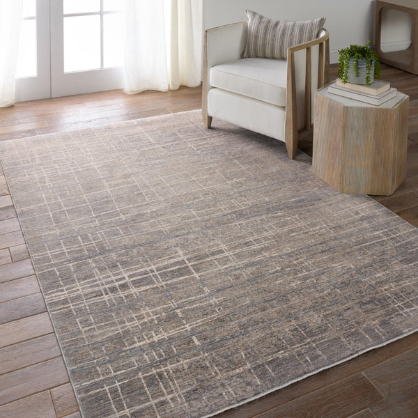 Jaipur Living Ballad Pinon BLA14 Power Loomed 100% Polyester Stripes Area Rug Silver 100% Polyester RUG156597
